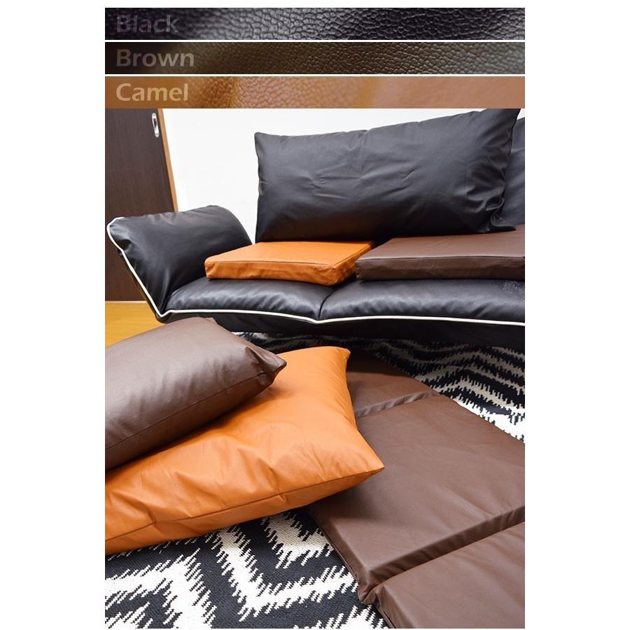中身＆カバーセット 座布団 クッション 低反発 PU レザー 低反発