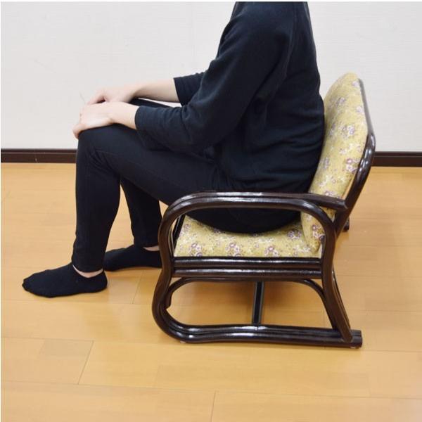 座椅子 チェア ハイタイプ 花柄 優雅 籐クッションチェア 56×55 座椅子 チェア ハイタイプ 花柄 優雅 籐クッションチェア 56×55