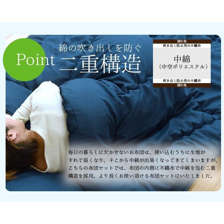 布団セット 3点 シングルロング ホコリのでにくい布団 防ダニ 抗菌 防臭 国産 日本製 熊本製 敷き掛け枕 布団一式 テイジン 送料無料 寝具 安い 父の日