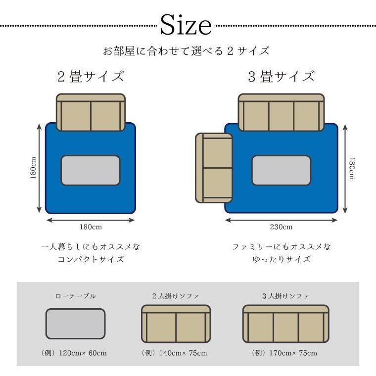 ラグ ラグマット 洗える 冷感 3畳 ウレタン キルトラグ 約180×230cm 接触冷感 夏用 ヤシリーフ カーペット ひんやり 涼感 ペット コンパクト 軽量｜store-pocket｜15