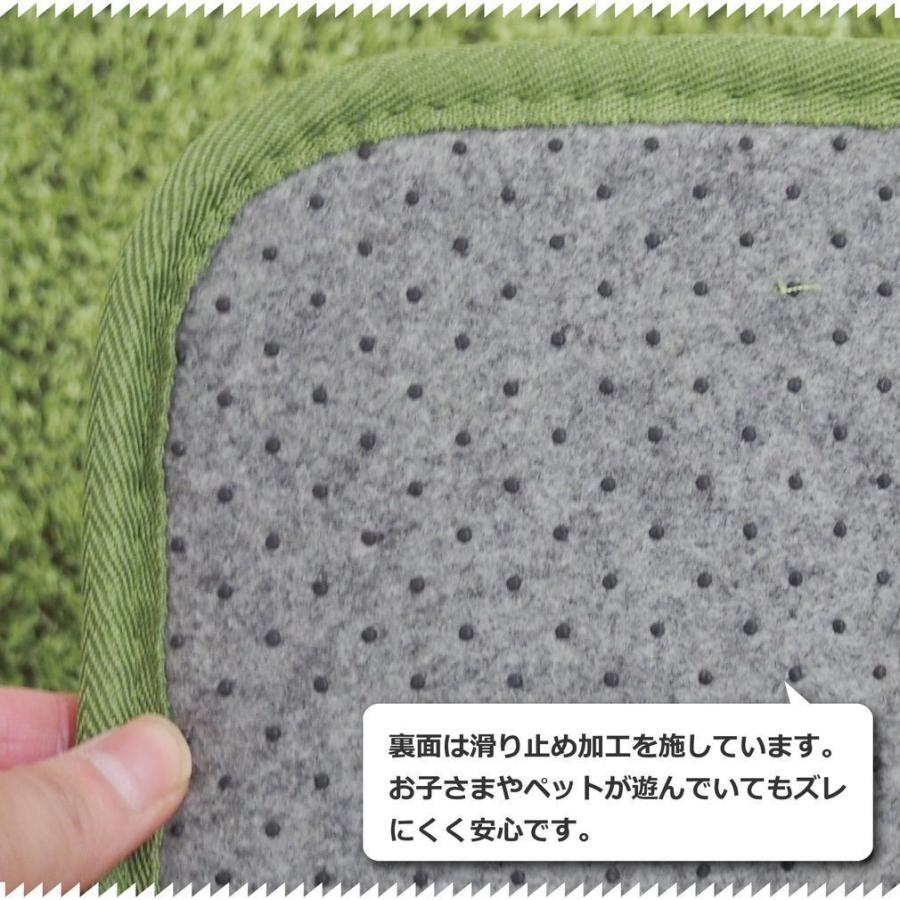 ラグ 2畳 ラグマット 185×185cmおしゃれ 厚手 無地リアル 芝生風