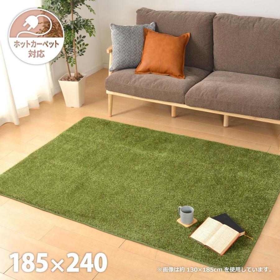 ラグ 185 240cm 厚手 無地 芝生風 グリーン おしゃれ ラグマット 3畳 カーペット オールシーズン ホットカーペット対応 長方形 緑 ストアポケット Yahoo ショップ 通販 Yahoo ショッピング
