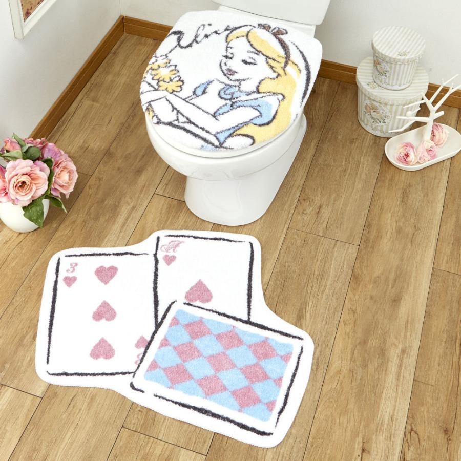 超新作 トイレカバー2点セット ふしぎの国のアリス トイレフタカバー トイレマット 温水洗浄便座用 ウォシュレット トイレカバー Disney ディズニー Sb 557 D