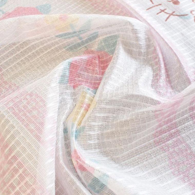 レースカーテン 2枚組 100×176cm キティ 花柄 レース ピンク 洗える 外
