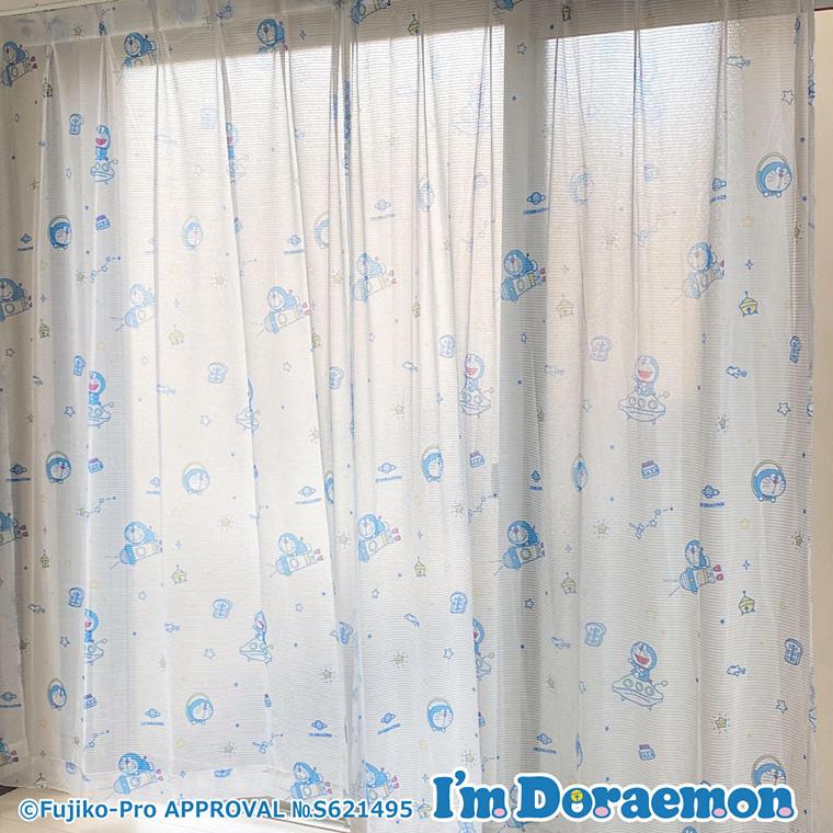 レースカーテン 2枚組 100×133cm I'm Doraemon ドラえもん ひみつ道具 UVカット 紫外線99.9%カット 洗える 見えにくい かわいい 子ども部屋 新生活 腰高窓｜store-pocket｜02