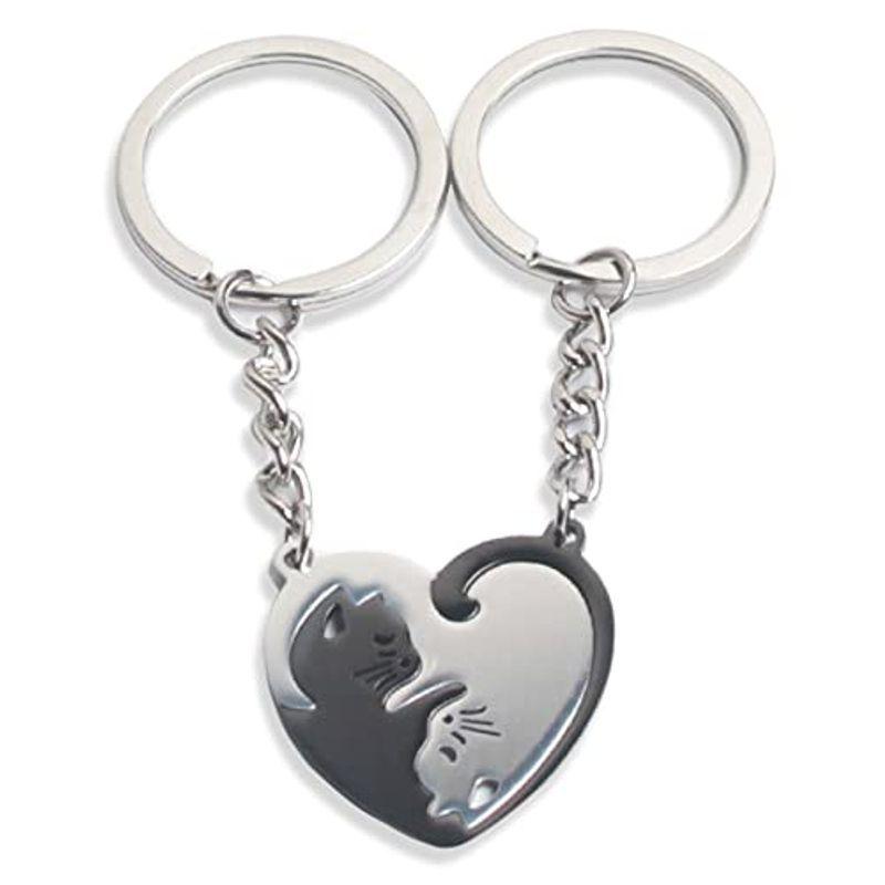 ファッション Aランク Shttown 猫 ペア キーホルダー キーリング カップル お揃い ハート型 可愛い ニコイチ プレゼント 記念日 La4mnxqowx Www Ludlowbar Com Au