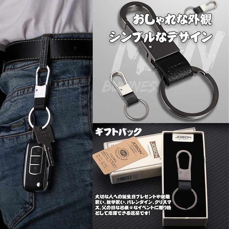 キーホルダー メンズ 車 スマートキー キーチェーン キーリング 家 鍵 カギ 金属 ステンレス マイクロファイバーレザー 男性 おしゃれ 超美品