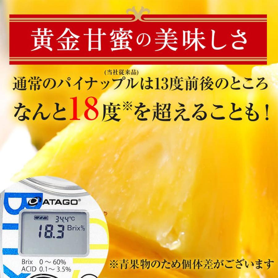 おいしい パイナップル パイン 果物 フルーツ プレゼント ギフト 甘い 甘熟王ゴールドプレミアムパイン 2玉｜store-tarte｜03