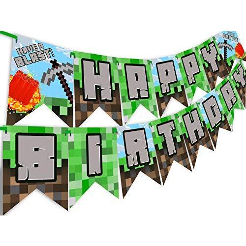 ドット絵のペナントバナー 誕生日パーティー用 アメリカ製 「BLAST」の文字入り