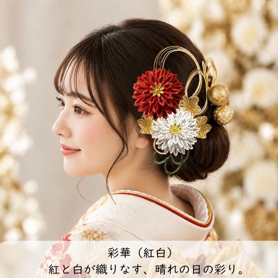 卒業式着物 袴 160cm6点セット 花柄＋髪飾り 成人式 髪飾り 白 金 振袖 袴 白系 つまみ細工 水引 和玉 卒業式 結婚