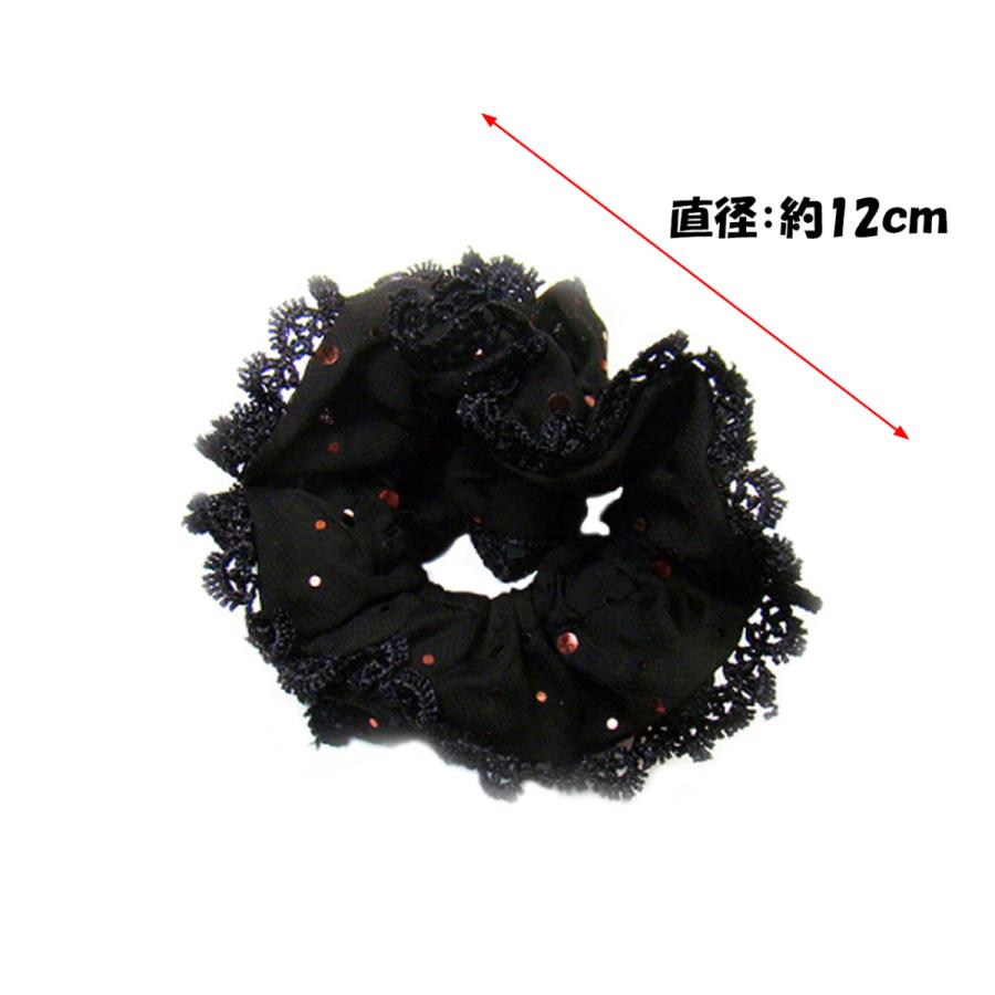 シュシュ 大きめ ヘアゴム レース 水玉 ヘアアクセサリー : ストアーYY