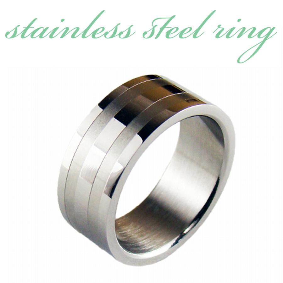 幅広リング/size 8/シンプル＆重厚感/SV950 ステンレス リング 指輪 幅広 8mm メンズ レディース シンプル 錆び
