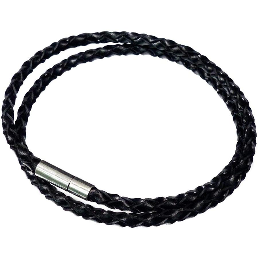 チョーカー メンズ ネックレス ワンタッチ ypc15013101 熱販売 PUレザー編み込み 黒 在庫処分