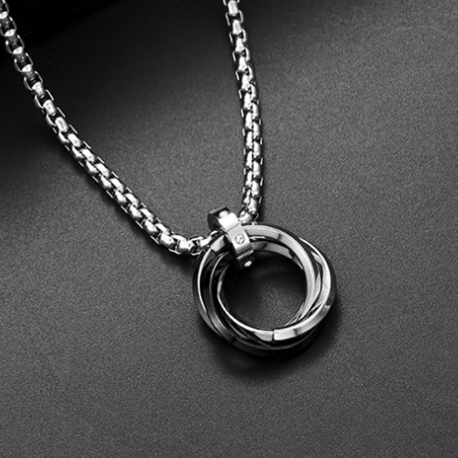 ネックレス メンズ レディース ユニセックス 50代 40代 代 30代 シンプル ペンダント アジャスター付き つけっぱなし かわいい おしゃれ 3連リング Yr Yr ストアーyy 通販 Yahoo ショッピング