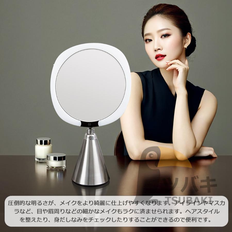 女優ミラー 高級感 卓上ミラー ledライト付き 両面ミラー USB