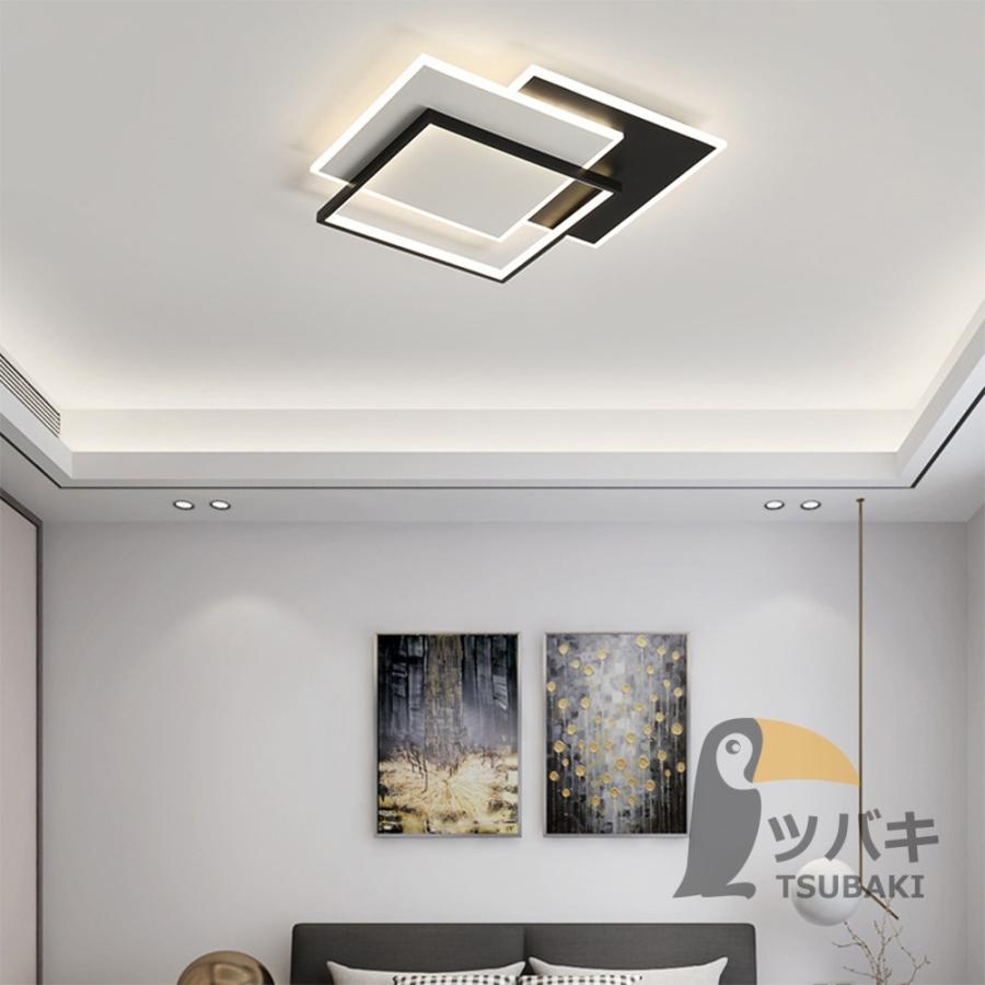 シーリングライト led おしゃれ 北欧 四角形 黒 白 長方形 6畳 8畳 12