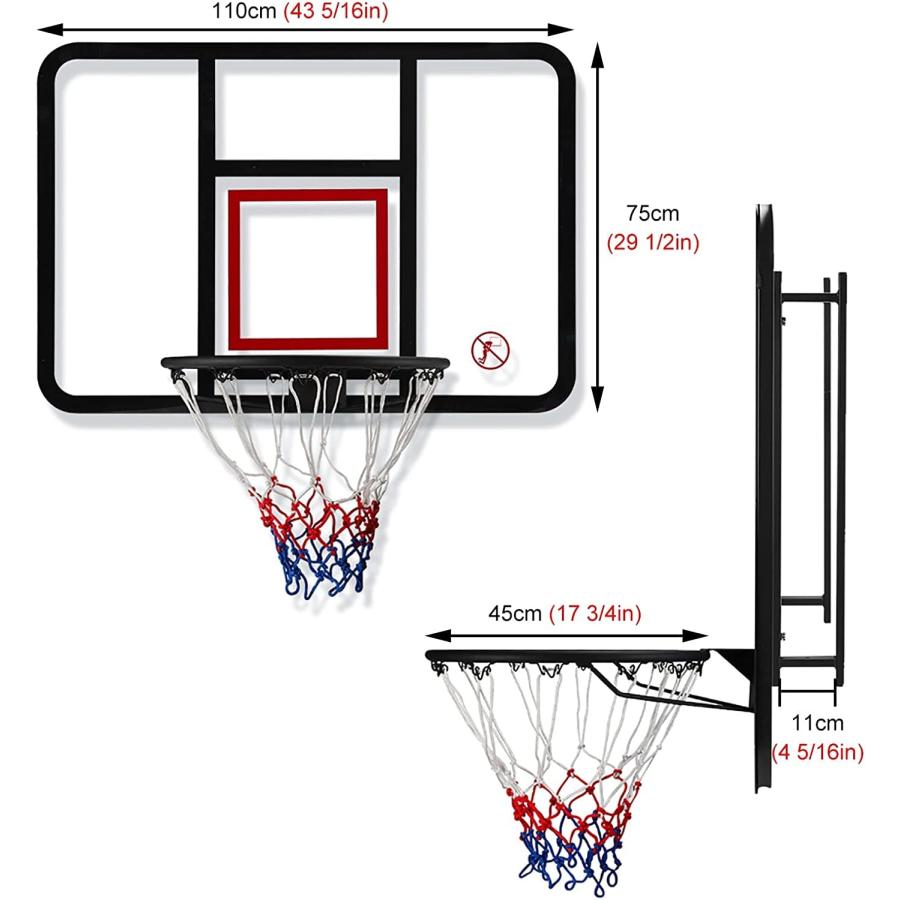 バスケットボールスタンド バスケットボールフープ 屋内 屋外 バスケットゴール 壁取り付 耐久性 ポータブル バスケットボール用ゴール