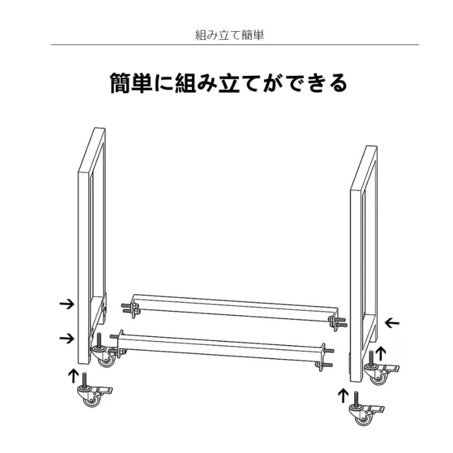 薪ストッカー 薪棚 キャスター付き 幅65cm 耐荷重150kg 簡単組立 黒 薪ラック 薪ストーブグッズ 薪置き棚 ワイド ログストッカー 収納 乾燥 薪保管 薪収納 アウ｜store2byliu｜05