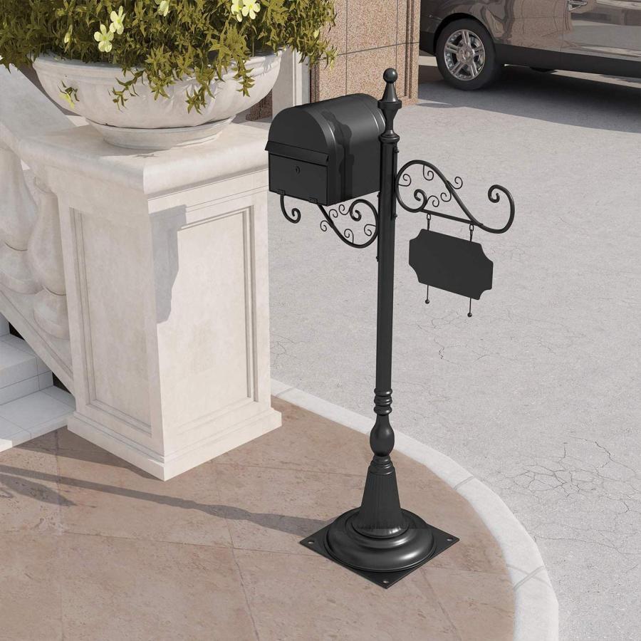 郵便ポスト ポスト付きメールボックスの外、 ヘビーデューティーロッキングミディアムレターボックス、 スクロール装飾デザイン、 アドレスプラーク