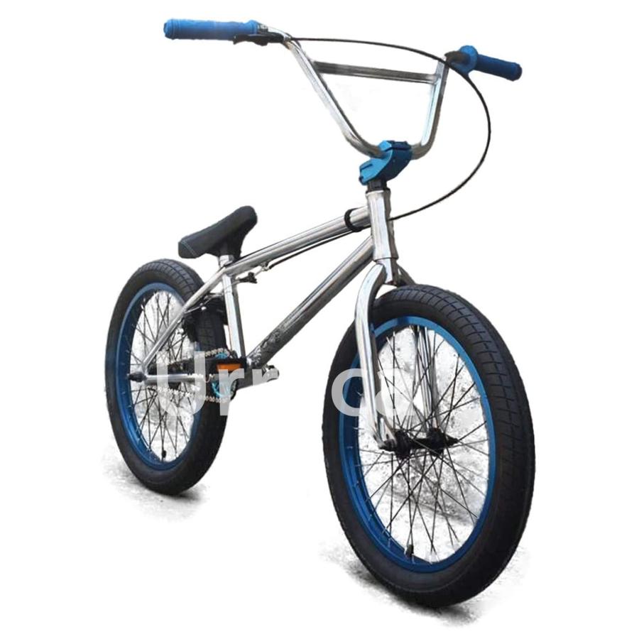 自転車 ストリート BMX 自転車 競技用 自転車 初心者から上級者向けの20インチBMXバイクフリースタイルシルバー、高強度の衝撃吸収性能
