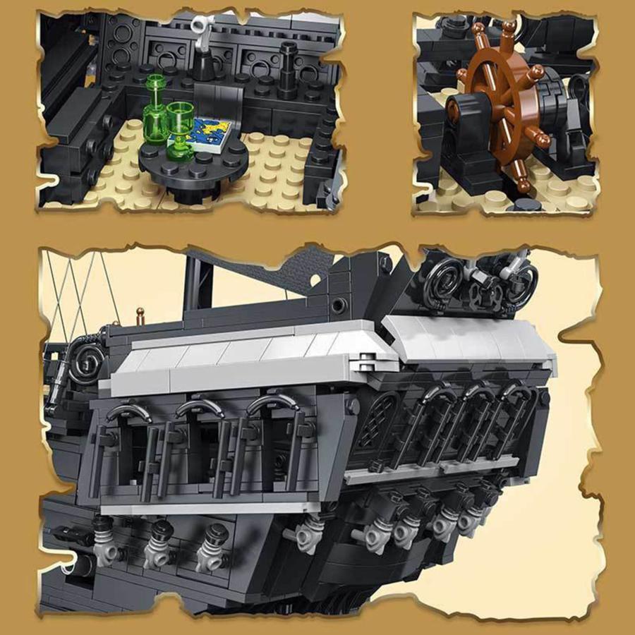 海賊船ビルディングブロック3423個 ブラックパール海賊船モデルキット、ナノビルディングブロック建設玩具収集可能なモデルセット、レゴと互換性があります｜store2byliu｜05