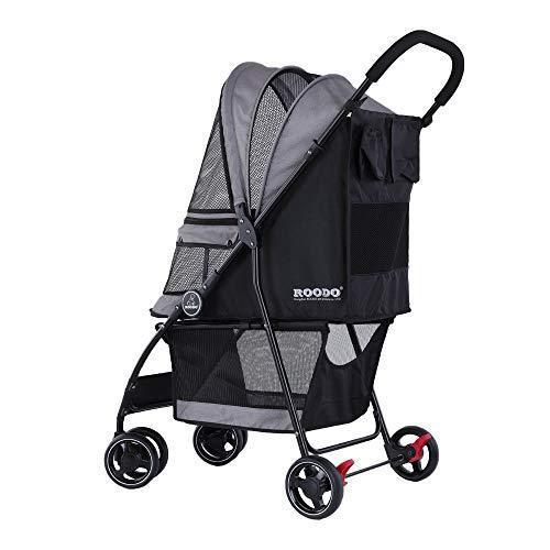 Roodoペット用ベビーカー 多機能ポータブル 4 輪ペットカート 折りたたみ ペット用バギー 耐荷重kg ブラックレ Wae ストア309 通販 Yahoo ショッピング