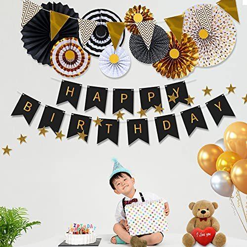 誕生日 飾り付け ガーランド ペーパーファン ハッピーバースデー Happy Birthday ペーパーフラワー パーティー 飾り お祝い 男の子 女の子 デコレーション セッ 最上の品質な