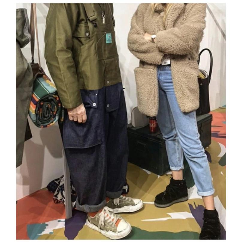 オーバーオール メンズ サルエルパンツ 秋冬 ゆったり オールインワン 宅配便送料無料 バイカラー つなぎ おしゃれ カジュアル 大きいサイズ ズボン 作業着