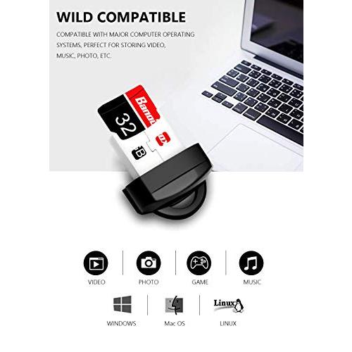 Cotchear Mini USB 2.0 カードリーダー Micro SDカードアダプター TF/Microsdカードリーダー 高速カードリーダー プラスチック蓋キーリング付き (ブ｜storebambi｜02