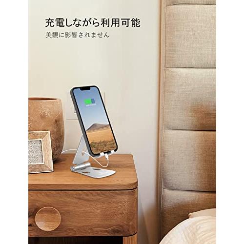 ToBeoneer（ツビワ） スマホ スタンド ホルダー 折り畳み 携帯電話卓上スタンド ホルダー タブレット スタンド 旅行用 角度調整可能 持ちやすい 充電｜storebambi｜05