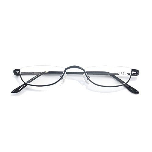 Yellowrock レトロ半丸型メガネ メタル老眼鏡 おしゃれリーディング 