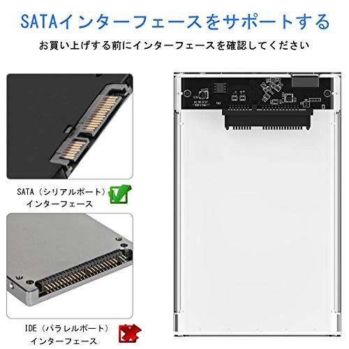 YFFSFDC HDD ケース USB3.0 SSD ボックス 2.5インチ ネジ&工具不要 SATA III 外付けハードディスク 5Gbps 高速データ転送 UASP対応 ポータブル SSD｜storebambi｜03