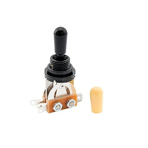 Musiclily 3 WAY ミリ規格トグルスイッチ ショートタイプ レスポールギター用、フルブラック