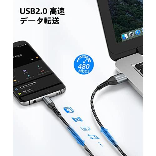 SUNGUY Micro USB ケーブル 1M 【3本組】QC3.0/2.0 最大18W急速充電 USB2.0高速データ転送 マイクロusbケーブル 高耐久性 ナイロン編み Galaxy S7 /｜storebambi｜04