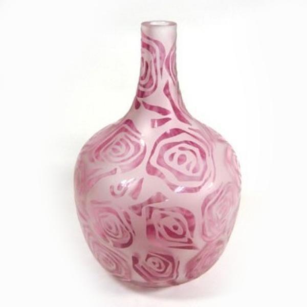 注目ブランド かわ畑 リビングや玄関のインテリアに ガラス製花瓶 ピンク 0805gls014 送料無料 安い購入 M Mahdi Net