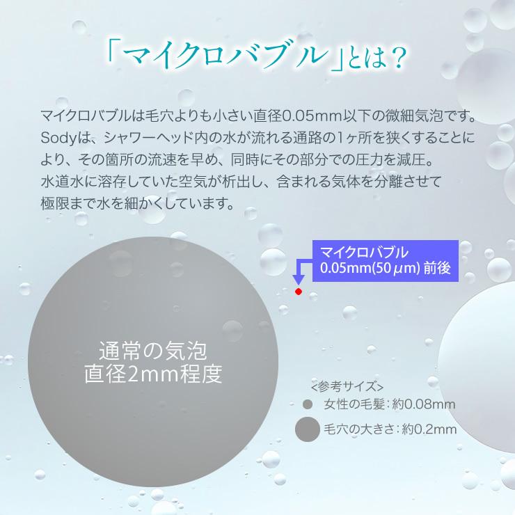 育毛サロン発 マイクロバブルシャワーヘッド バイオテック Sody ソディ シャワーヘッド 日本製 マイクロバブル ファインバブル 頭皮ケア 毛穴 節水 おうちケアの画像