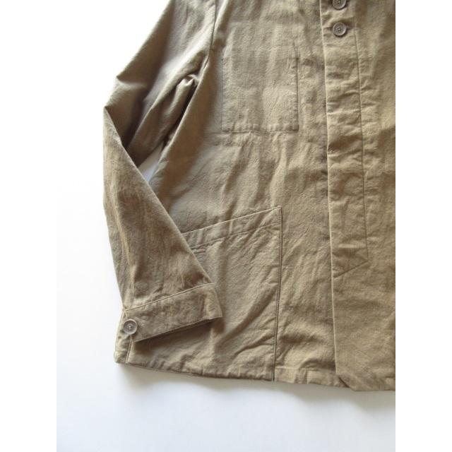 美品 maillot / マイヨ MAS-19216 Chino Deck Shirt 0 KHAKI BEIGE * チノデッキシャツ ブラウス レディース ジャケット｜storeclocher｜04