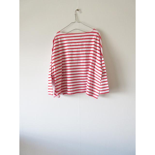 2020SS OUTIL / ウティ ワイドボーダーバスクシャツ 0 WHITE×RED 