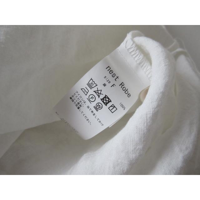 美品 2023SS nest Robe / ネストローブ 01231-1318 リネン近江晒 バンドカラーシャツワンピース OFF WHITE * シャツ ブラウス ドレス｜storeclocher｜07