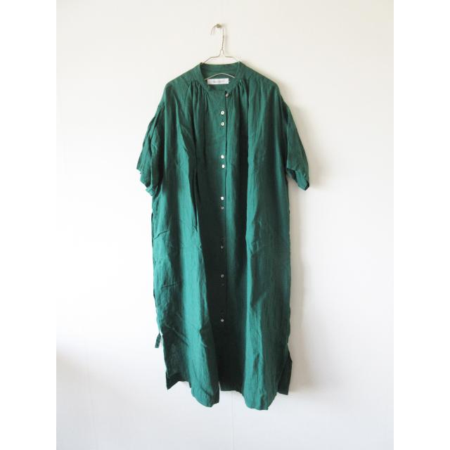 美品ハンズオブクリエイションリネン100 シャツワンピース日本製長袖