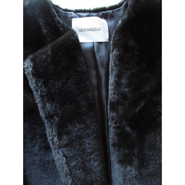 美品 MIDIUMISOLID / ミディウミソリッド ファーブルゾン F BLACK 