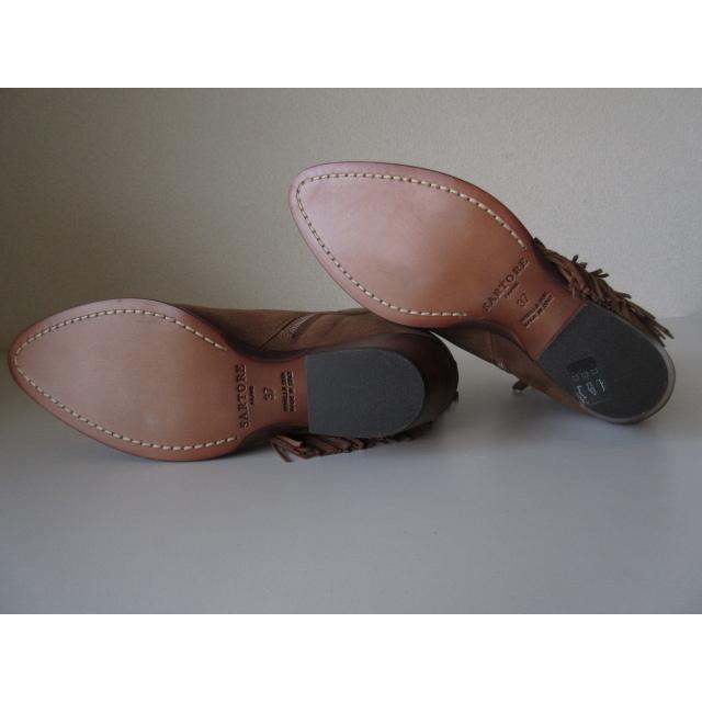 未使用 SARTORE / サルトル フリンジスウェードショートブーツ 37/24.0  