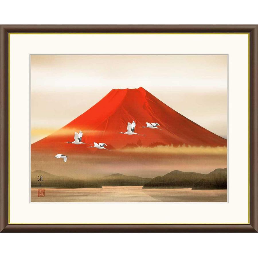 富士山 赤富士 開運 額付き インテリア 絵 アート 額入り 運気アップ