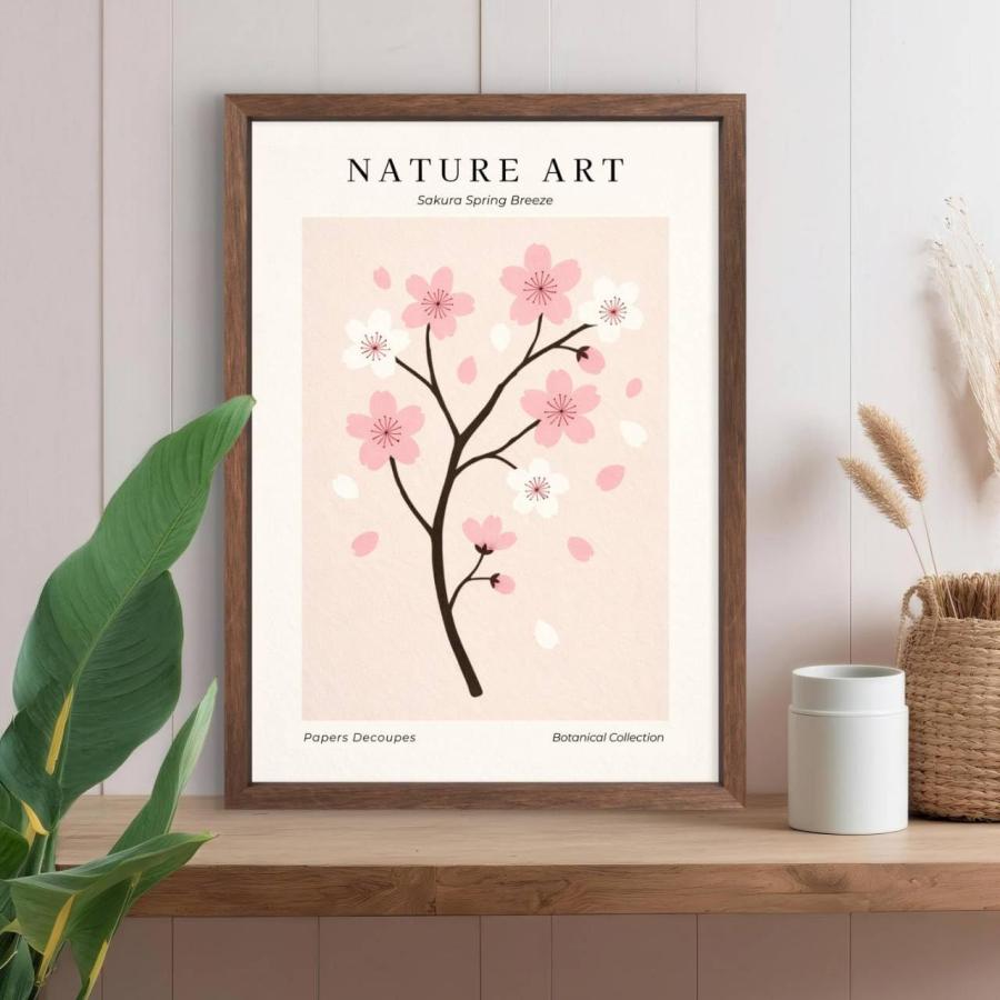 桜の絵 額入り A4サイズ 壁掛け 額付き アートポスター アートパネル 