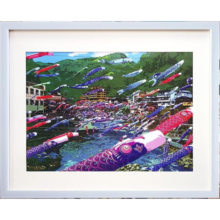 希少 新品 鈴木英人 現代アート 額装付き 壁掛け 絵画