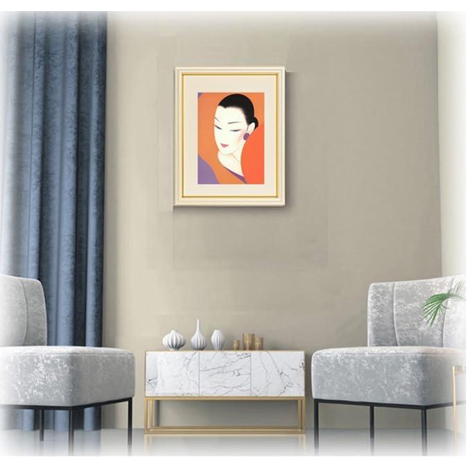 新品 鶴田一郎 現代アート 美人画 額装付き 壁掛け 額入り 絵画