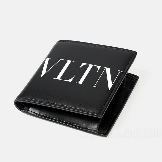 ヴァレンティノ メンズ VLTN 二つ折り財布 ロゴ ウォレット ブラック
