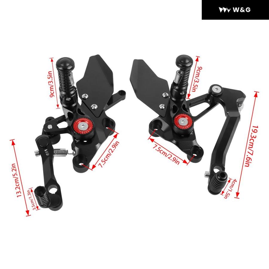 並行輸入品 スズキ ハヤブサ GSX1300R GSX X1300 R 2021-2024 フットペグ リアセット フットペグ ペダル フットレスト ヒールウィング アジャスター リアセ_5