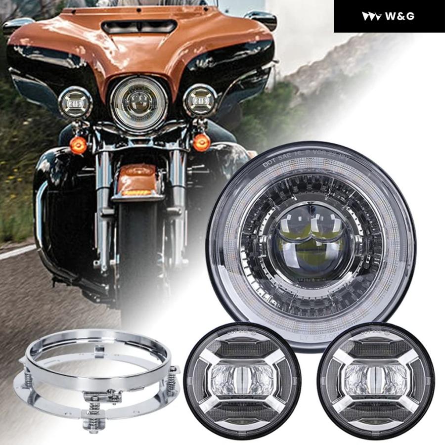 並行輸入品 ハーレー ダビッドソン用 7インチ ラウンドLED ヘッド