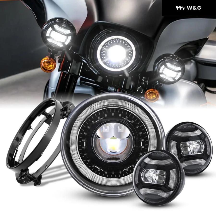 並行輸入品 ハーレー ダビッドソン用 7インチ ラウンドLED ヘッド